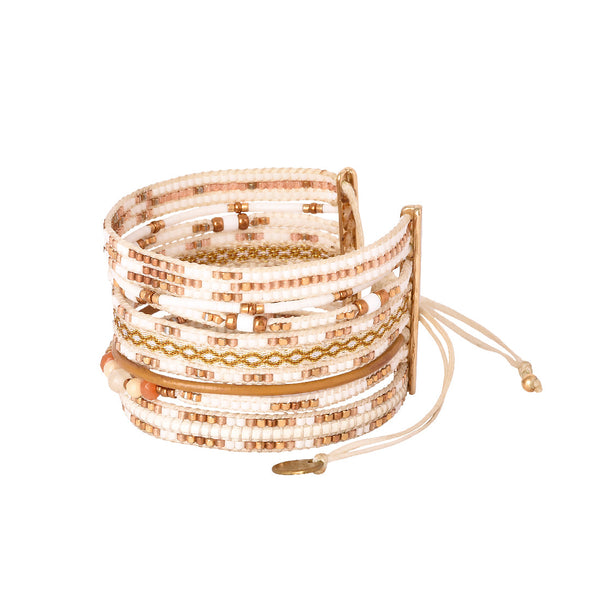 Brazalete Potpourri Blanco y Café