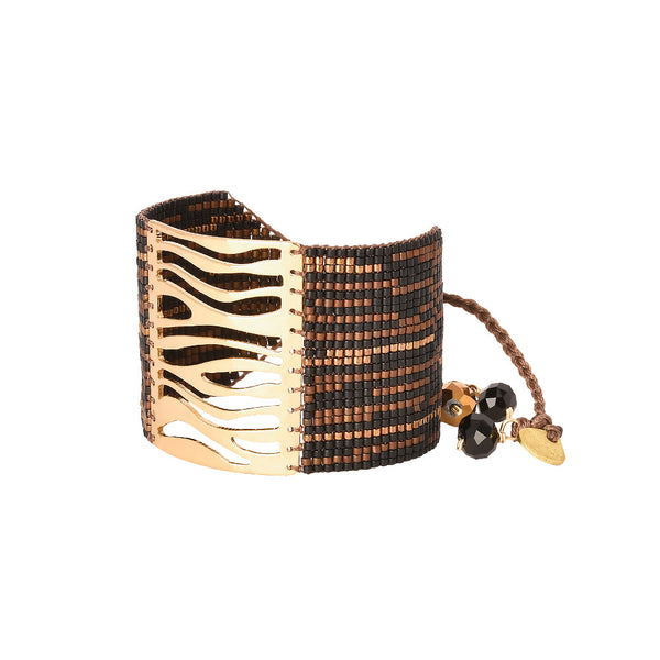 Brazalete Waves Negro y Café
