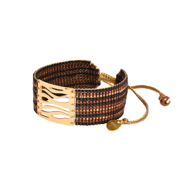 Brazalete Waves Negro/Dorado