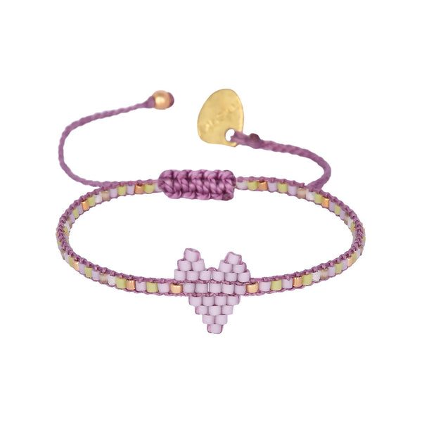 Brazalete ajustable con corazón de Miyuki