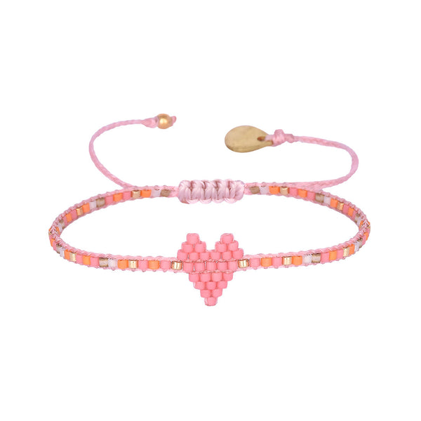 Brazalete ajustable con corazón de Miyuki