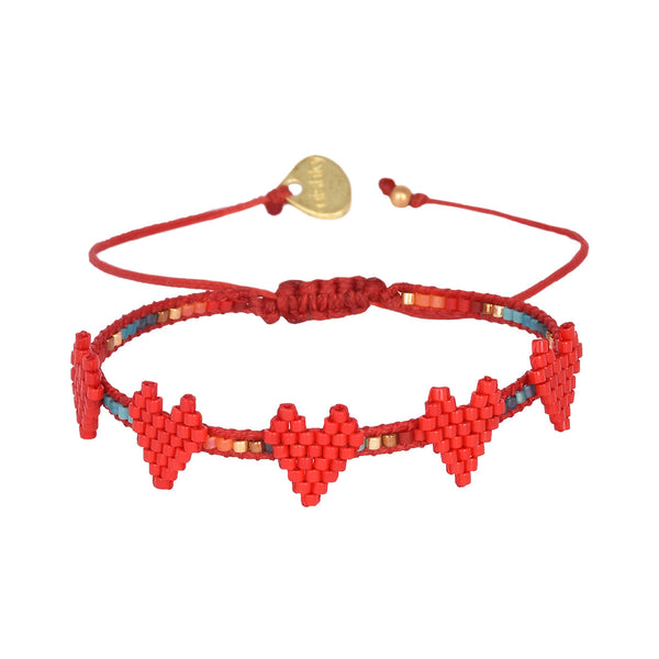 Brazalete ajustable Multi Heart Row