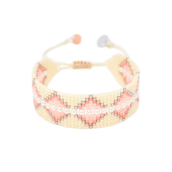 Brazalete Metzi Blanco y Rosado