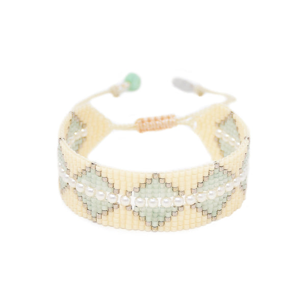 Brazalete Metzi Plateado y Menta
