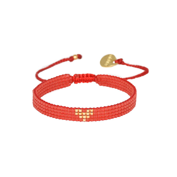 Brazalete Golden Heartsy rojo