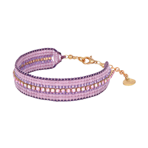 Brazalete ajustable de Miyuki con piedras brillantes