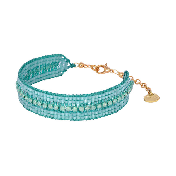 Brazalete ajustable de Miyuki con piedras brillantes