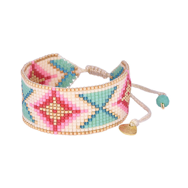 Brazalete ajustable mediano con chaquiras Miyuki