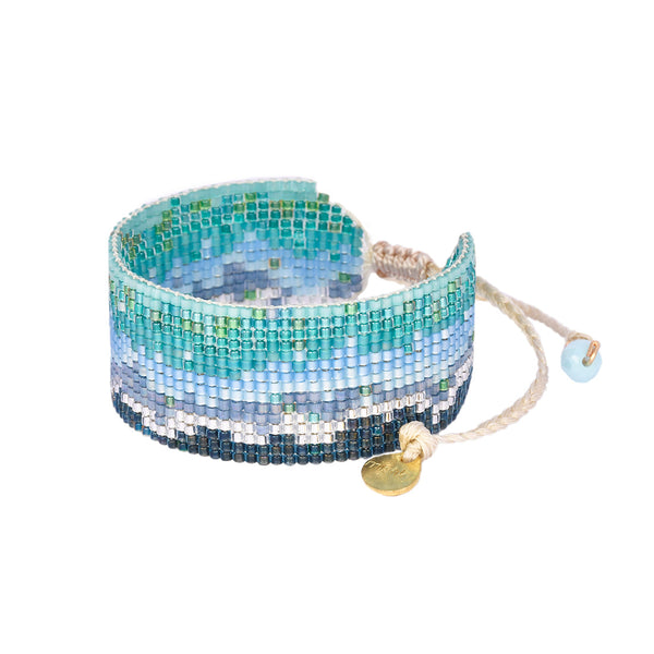 Brazalete ajustable inspirado en las olas del mar en Miyuki