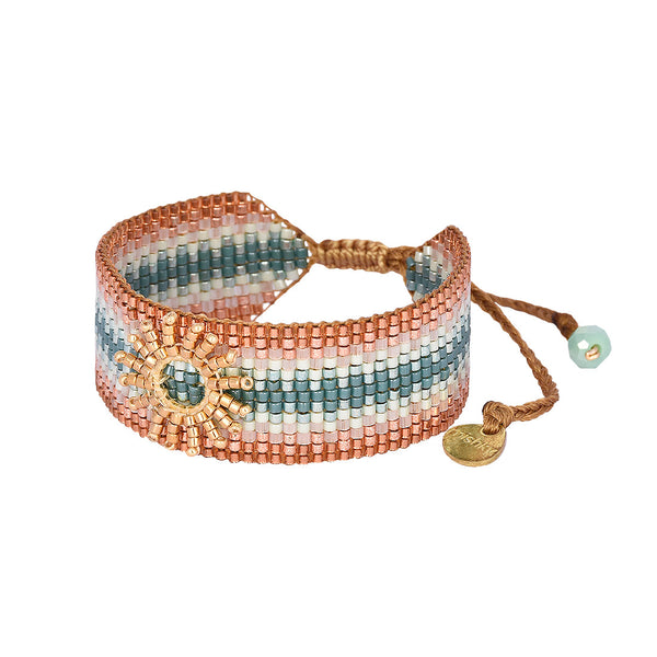 Brazalete ajustable de sol bordado en Miyuki