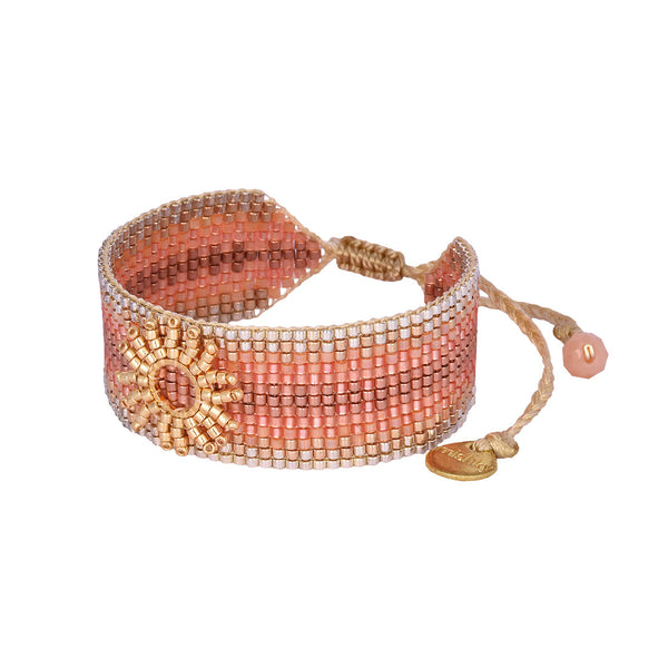 Brazalete ajustable de sol bordado en Miyuki