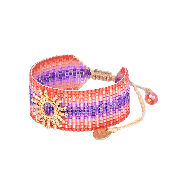 Brazalete ajustable de sol bordado en Miyuki