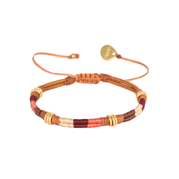Brazalete Afrique Borgoña en cuero