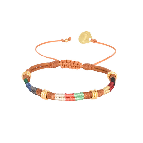 Brazalete Afrique Multicolor en cuero