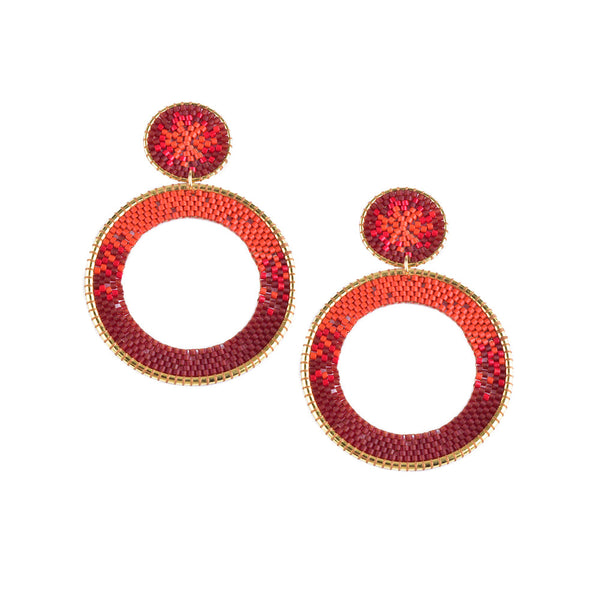 Aretes grandes Ellipse Rojos
