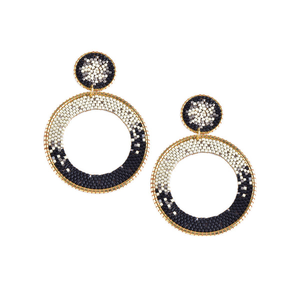 Aretes pequeños Ellipse Blanco y negro