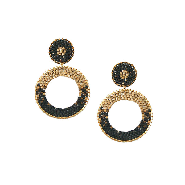 Aretes pequeños Ellipse Negro y Dorado