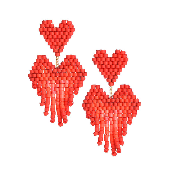 Aretes Fringy Rojos