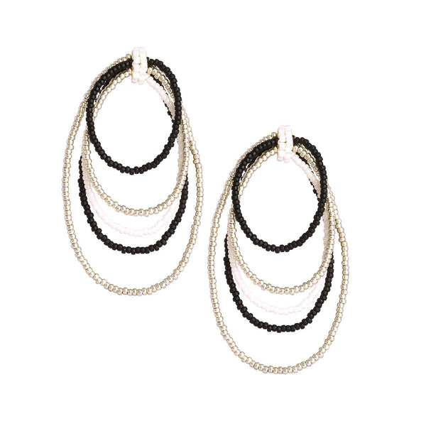 Aretes Lazos Negro/Blanco