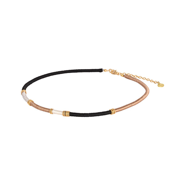 Collar Afrique Blanco/Negro