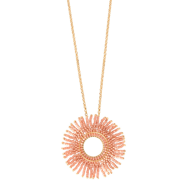 Collar Fringe Sun Salmón Largo