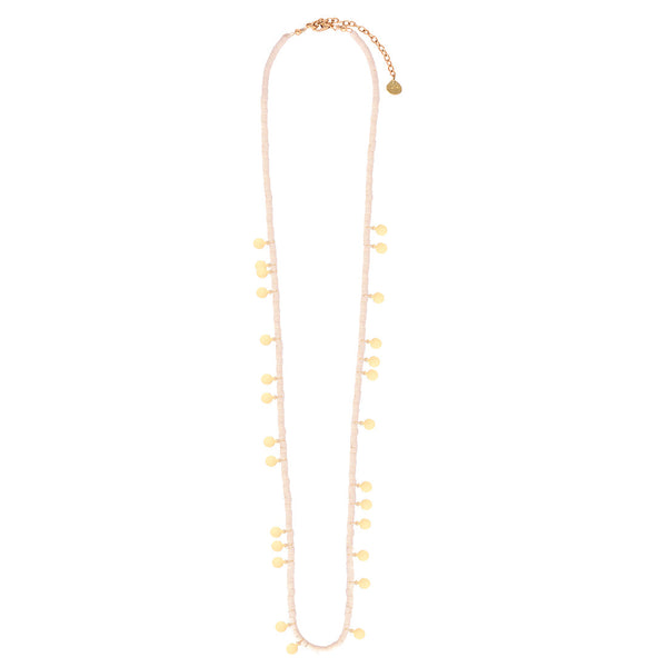 Collar Largo Mini Coins Beige