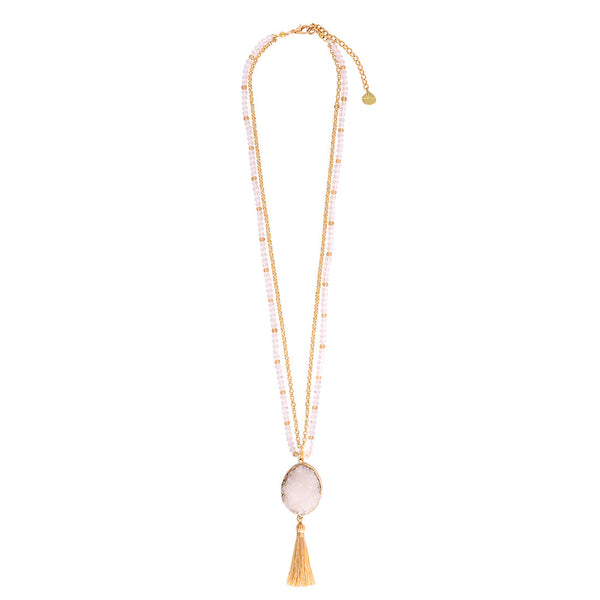 Collar Largo Quartz Blanco