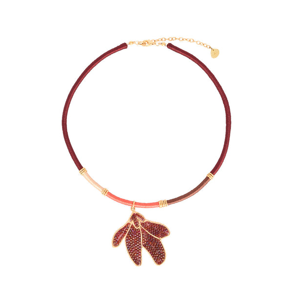 Collar Flore Vino Tinto